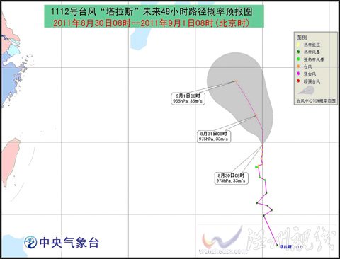“塔拉斯”繼續(xù)向北偏西方向移動