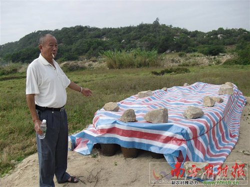 祖墳被開發(fā)商挖出來后，本來散落在各處，當(dāng)?shù)厝罕娺M行整理，但這些骨頭已經(jīng)無法分辨墳主