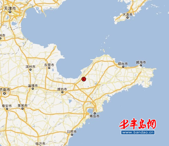 據山東省地震臺網測定，2012年1月1日19時50分在山東省煙臺市萊州市發生ML3.2級地震，震中位于：北緯37.11度，東經119.99度。