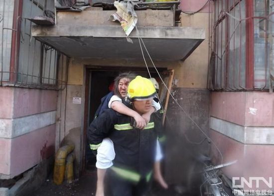 黑龍江牡丹江居民樓爆炸現場