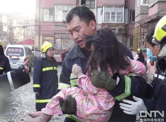 黑龍江牡丹江居民樓爆炸現場