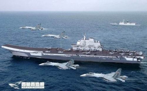 中國航母高速大轉彎試航