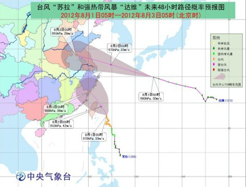 臺風橙色預警：蘇拉達維繼續(xù)向我國沿海靠近