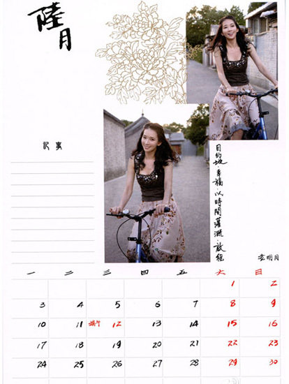 林志玲2013年月歷