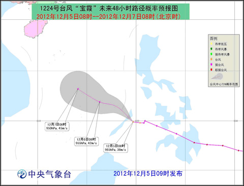“寶霞”今日下午進入我國南海
