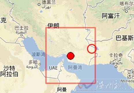 伊朗6.4級地震震中位置