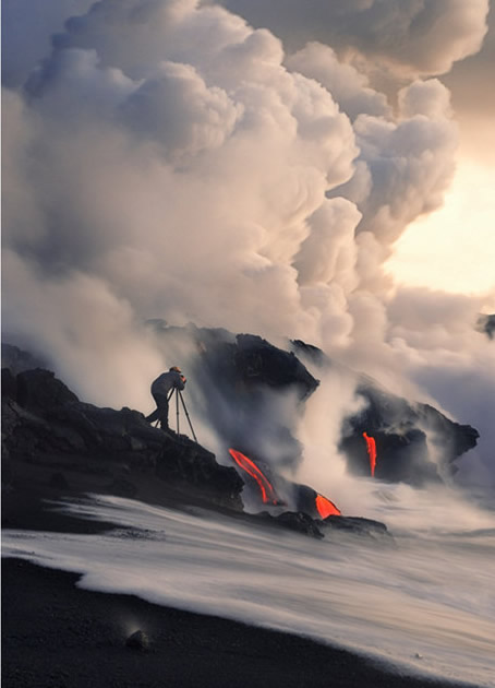 美國攝影師拍攝夏威夷基拉韋亞火山噴發(fā)