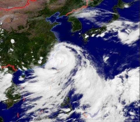 21日16時臺風(fēng)潭美衛(wèi)星云圖