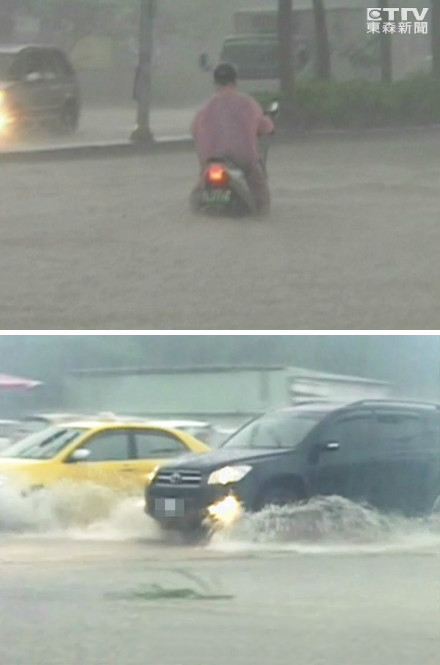 康妮過境臺灣嘉義2小時降雨108毫米 城區積水嚴重