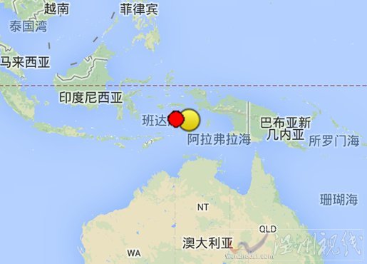 印尼班達海發生6.7級海域地震