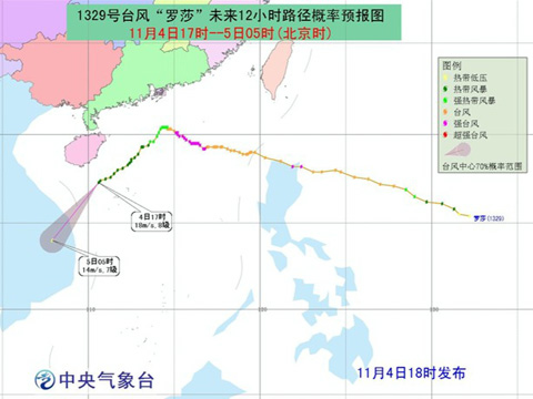 第29號臺風(fēng)羅莎路徑