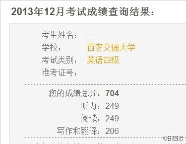 四級考神出現 西安交通大學大一女生四級704分