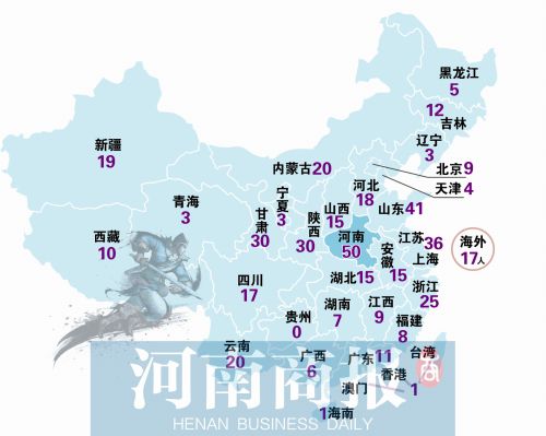 金庸大俠分布圖