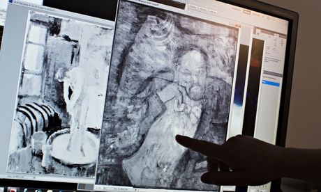 畢加索作品現(xiàn)畫中畫 女子沐浴圖中有男子肖像