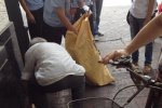 溫州城管幫老伯擺攤賣菜 賣掉大半之后將老人勸離