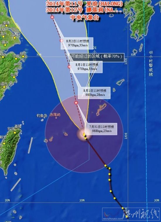 臺(tái)風(fēng)娜基莉路徑