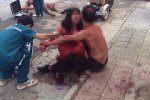 男子疑妻出軌當(dāng)街砍人現(xiàn)場(chǎng)