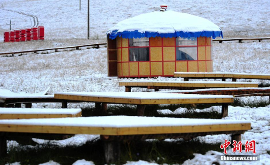 四川阿壩州紅原大草原下雪了