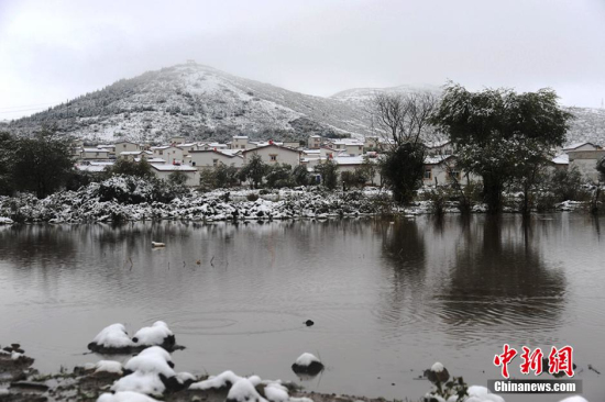 四川阿壩州紅原大草原下雪了