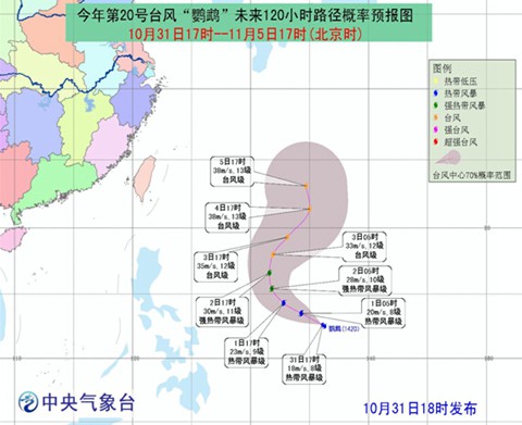臺風鸚鵡路徑預報