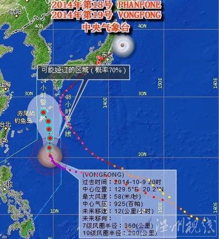 19號臺風黃蜂路徑圖