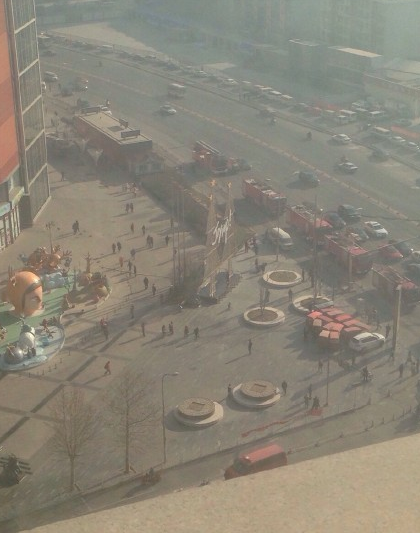 北京朝陽大悅城著火