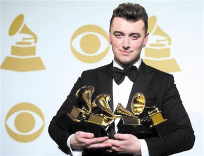 薩姆史密斯男版阿黛爾格萊美獲得大獎