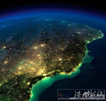 NASA航拍地球夜景圖片