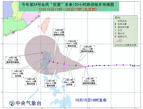 巨爵臺風路徑預報