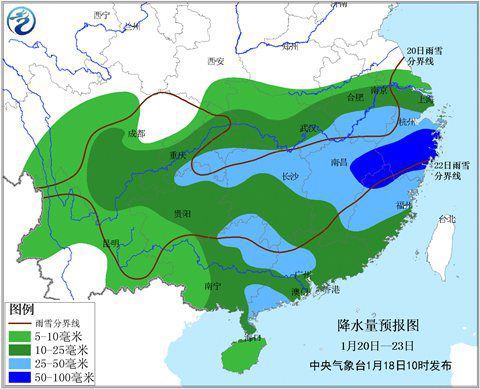 超級(jí)寒潮來(lái)襲 1月22日前后浙江北部暴雪浙南有大雪