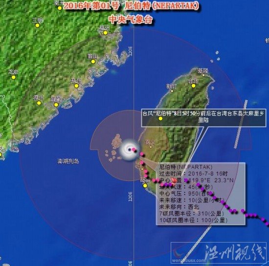 福建臺(tái)風(fēng)尼伯特路徑圖