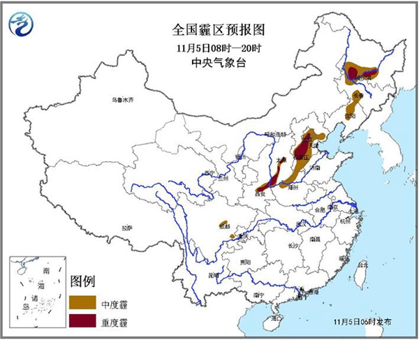 霾橙色預警 京津冀等5省市部分地區有重度霾