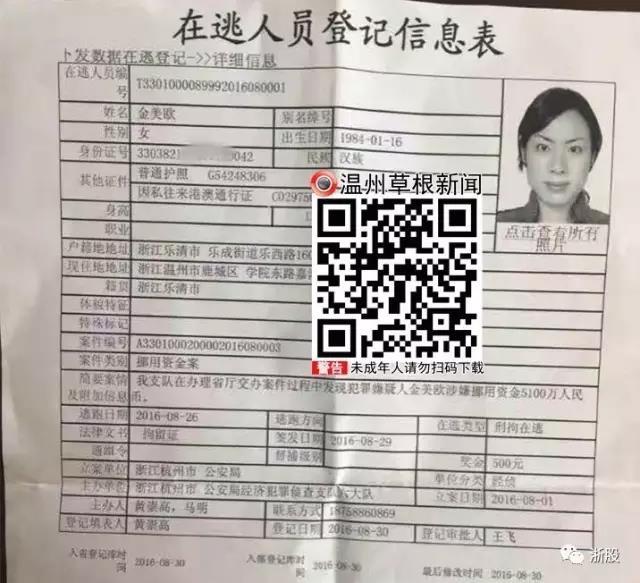 溫州創業板第一“白富美”在逃真相：居家看兩娃