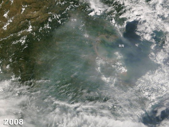 NASA拍北京霧霾