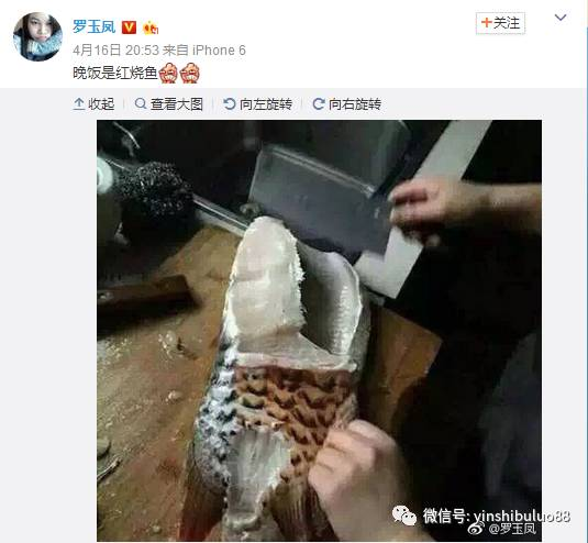 羅玉鳳曬晚飯照