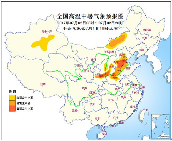 高溫中暑預(yù)報 多地極易發(fā)生中暑