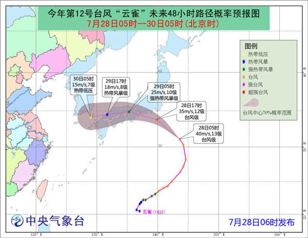 云雀臺風路徑預報圖