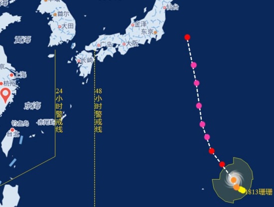 13號臺風珊珊路徑圖
