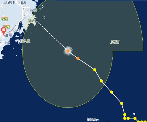 溫州臺(tái)風(fēng)摩羯路徑圖