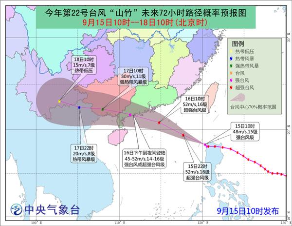 廣東臺風山竹登陸路徑