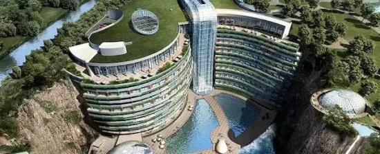 中國再造建筑奇跡 上海深坑酒店