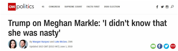 特朗普稱梅根討厭