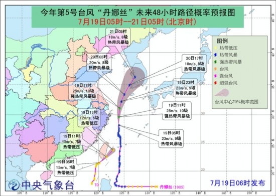 臺風丹娜絲路徑