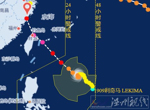 臺風利奇馬登陸溫州嗎