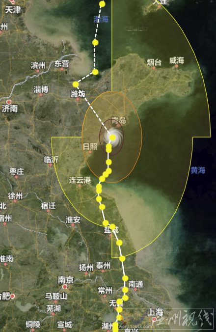 利奇馬入江蘇境內(nèi) 已經(jīng)過江蘇到青島了