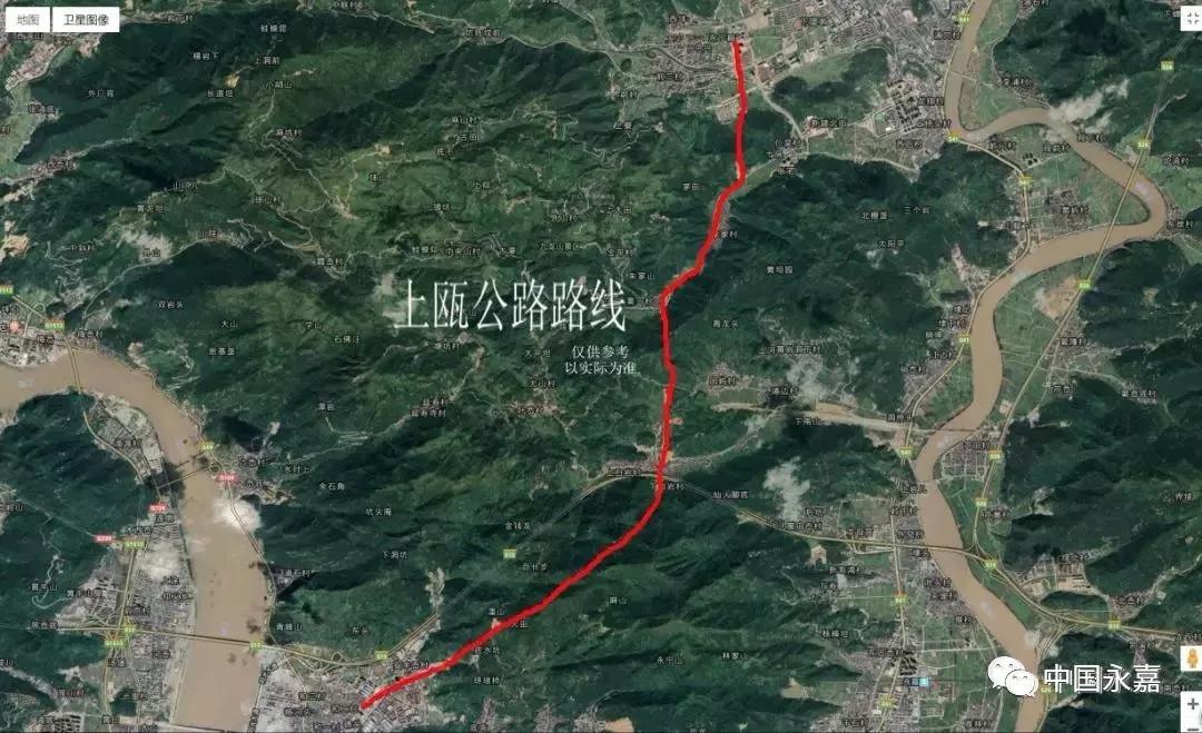 上甌公路路線圖
