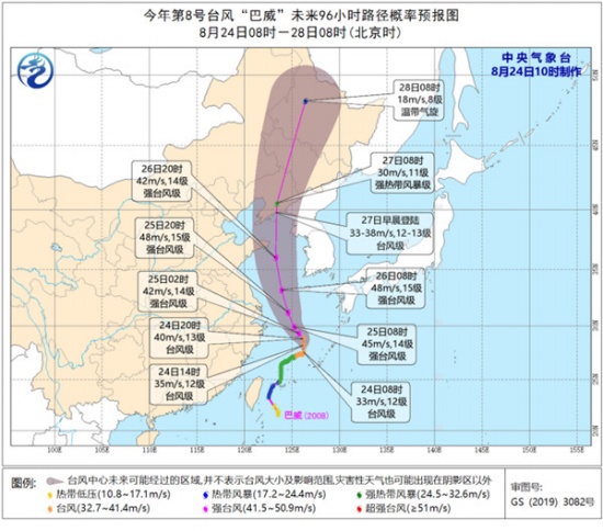 今年第八號臺風最新路徑預報圖