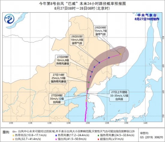 臺風巴威登陸朝鮮