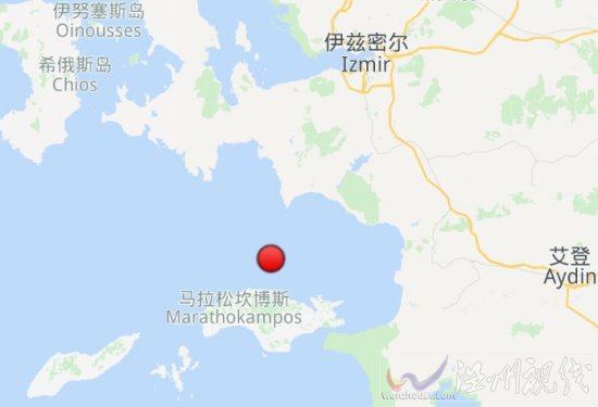 希臘佐澤卡尼索斯群島6.9級地震正中位置