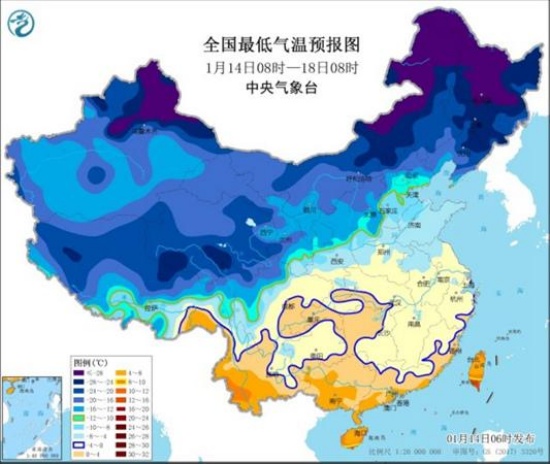 寒潮藍色預警多地降溫超10℃